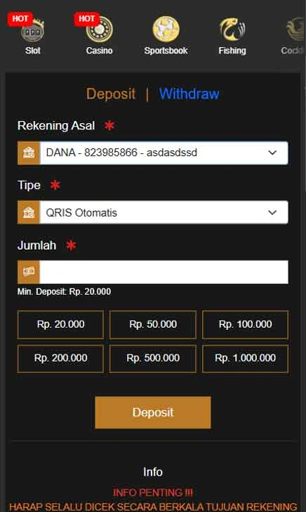 cara deposit Petirrp Slot New Build